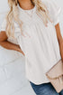 Tiered Sleeve Frilled Neck Dotted Top